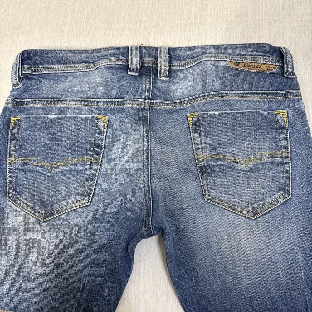 Diesel Safado Straight Mens 32x32 Blue Jeans Wash Cowboy Western Nice Fade EUC